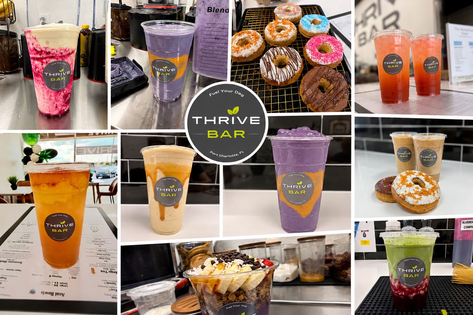 Thrive Bar full menu drink lineup